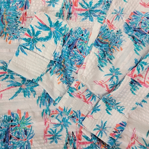 Tommy Bahama Tropical Oasis Boyfriend Shirt Swim Cover-Up Sz XL - Picture 15 of 16